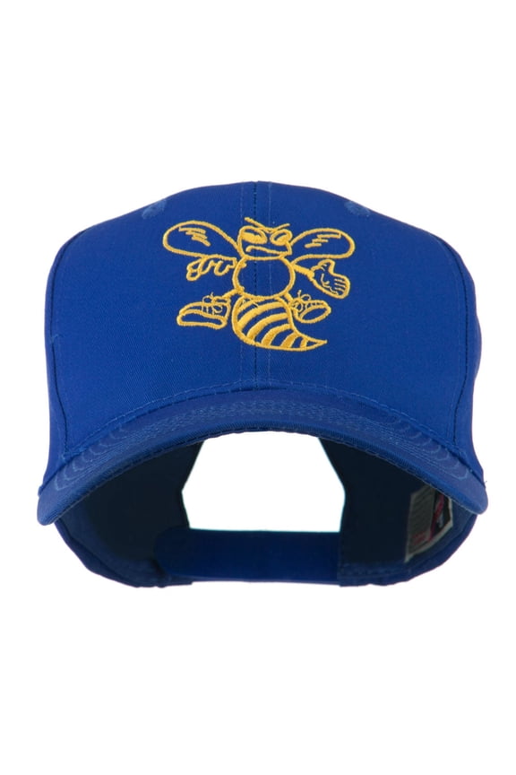 Animal Mascot Bee Outline Embroidered Cap - Royal OSFM
