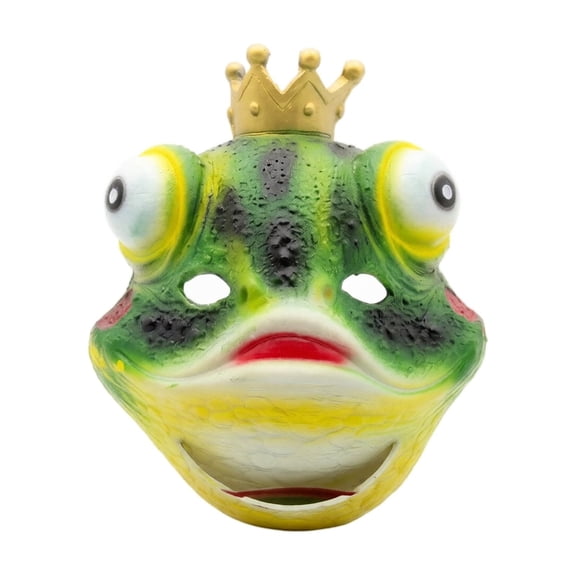 Animal Mask Novelty Frog Mask with Crown for Adults Halloween Carnival Masquerade Theme Party Dress Up Accessory, 1 Pack