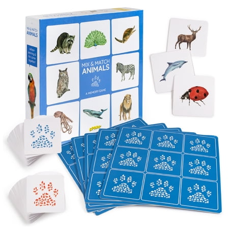 Animal Matching Game Montessori Memory Cards Animals Bingo, Kids Games for 3 Years Old and Up