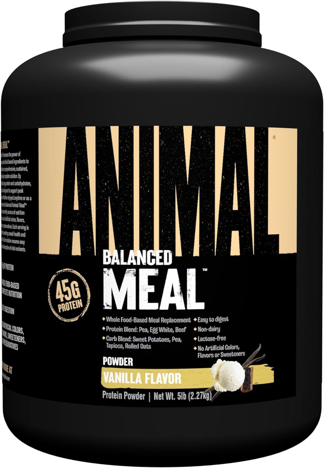 Animal Meal All Natural High Calorie Meal Shake Egg Whites, Beef