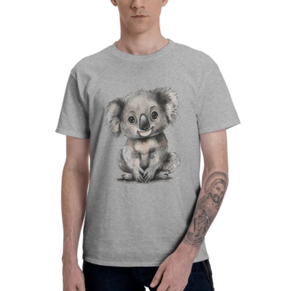 Animal Men's T-Shirt Cotton 100% Summer Tops Fashion Casual Cute Koala Short Sleeves for Men Women Round Collar Top Tees