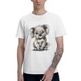 thumbnail image 1 of Animal Men's T-Shirt Cotton 100% Summer Tops Fashion Casual Cute Koala Short Sleeves for Men Women Round Collar Top Tees, 1 of 6