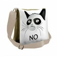 thumbnail image 1 of Animal Messenger Bag, Grumpy Face Famous Cat, Unisex Cross-body, by Ambesonne, 1 of 2