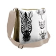 thumbnail image 1 of Animal Messenger Bag, Safari Wildlife Sketch, Unisex Cross-body, by Ambesonne, 1 of 2