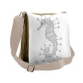 thumbnail image 1 of Animal Messenger Bag, Seahorse Heraldic Art, Unisex Cross-body, by Ambesonne, 1 of 2