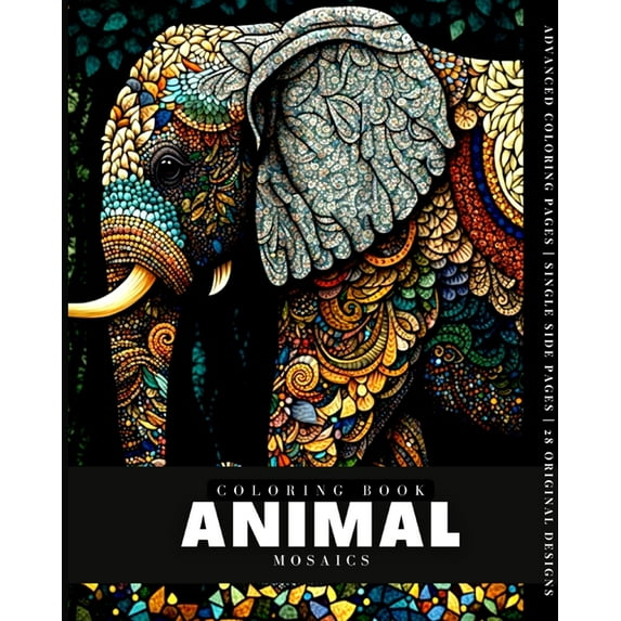 Animal Mosaic (Coloring Book): 28 Coloring Pages, (Paperback)