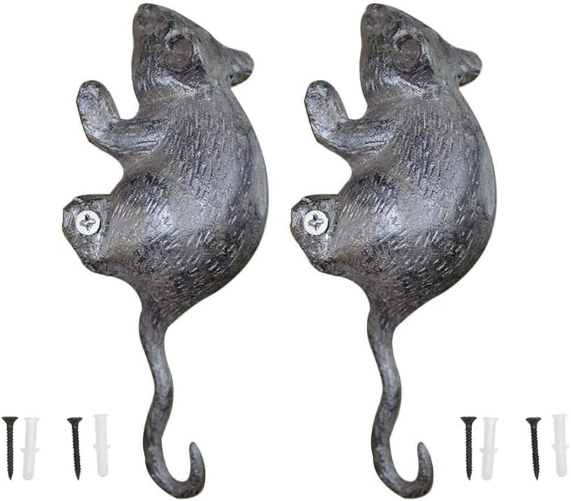Animal Mouse Vintage Cast Iron Hook Hanger Wall Mount Single for ...