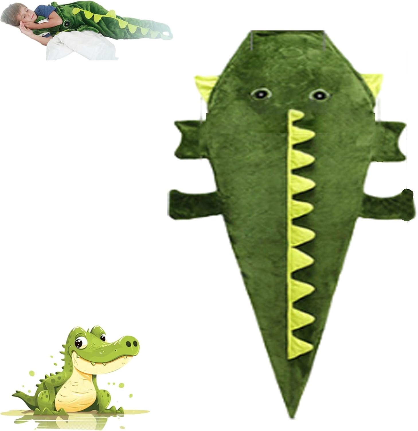 Animal Mouth Sleeping Bag, Fluffy Crocodile Shaped Sleeping Bag, Alligator SleepingBag, Flannel SleepingBag