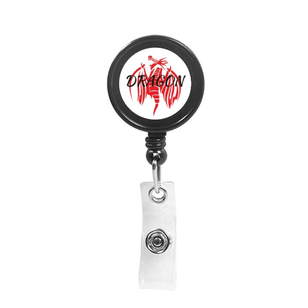 Animal Myth Dragon Wings East West Retractable Keychain Badge Holder ID Badge