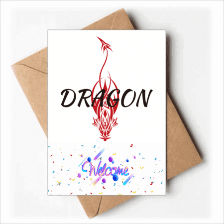 Animal Myth Dragon's Eastern Western Wings Welcome Back Greeting Cards Envelopes Blank
