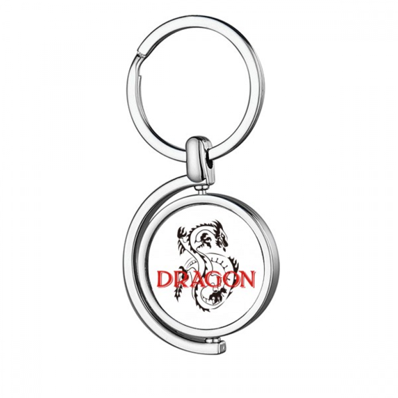 Animal Mythology Oriental Dragon Western Dragon Rotating Keychain Metal Keyring Holder