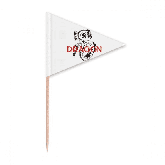 Animal Mythology Oriental Dragon Western Dragon Toothpick Triangle Cupcake Toppers Flag