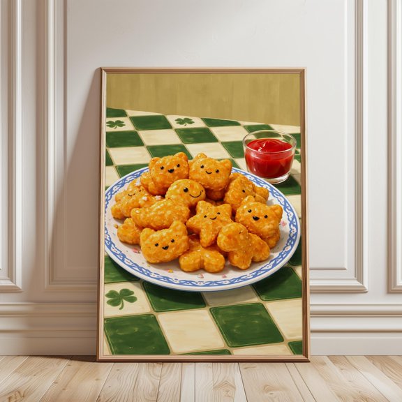 Animal Nuggets Nostalgic Kitchen Wall Decor Unframed Paper Print