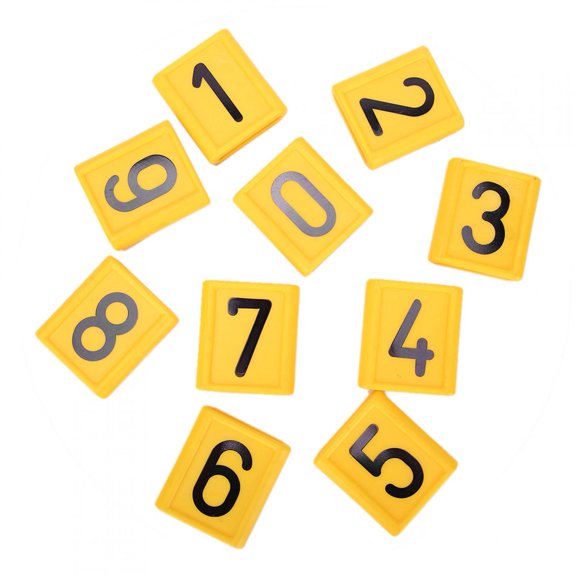 Animal Numbering System, Yellow  Black Cow/Sheep Collar <span Style="background:red"></span>, Lightweight, 10,Piece Set