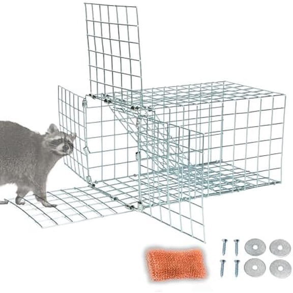 Animal One Way Exit Door - 6" Excluder Device for Raccoon, Squirrel, Skunk Trapped in Attic, Chimney, Under Deck Eviction System with Installation Kit - Wildlife Pest Control Humane Animal Removal