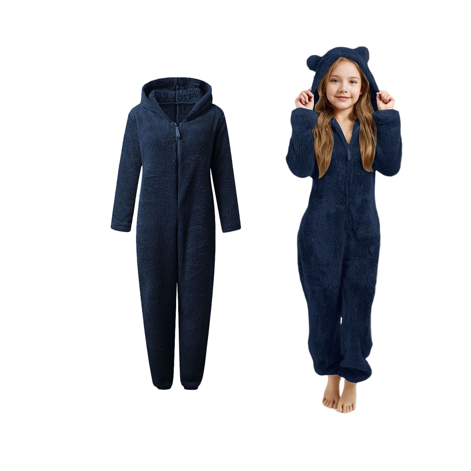 Tutina Animali Onesie D'BOON Per Adulti E Bambini - Pigiama Morbido In Flanella, Cosplay Costume Con Tasche E Cerniera, Veste Tutte Le Età - 3