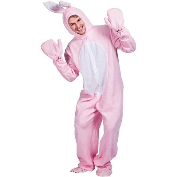 Easter Bunny Costume Animal Onesie PajamasPink Bunny PajamasCreative Bodysuit Unisex Adult Cute Animals Fancy Dress(L)