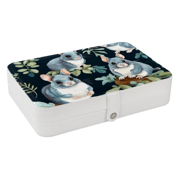 Animal PU Leather Jewelry Display Organizer Box Display Case Portable Earring Holder with Removable Compartment