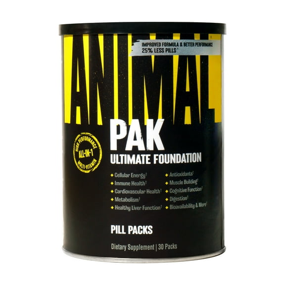 Animal Pak All-in-One Sports Nutrition Multivitamin for Men & Women – Zinc, Vitamin C, B, D, Amino Acids, 30 Packets