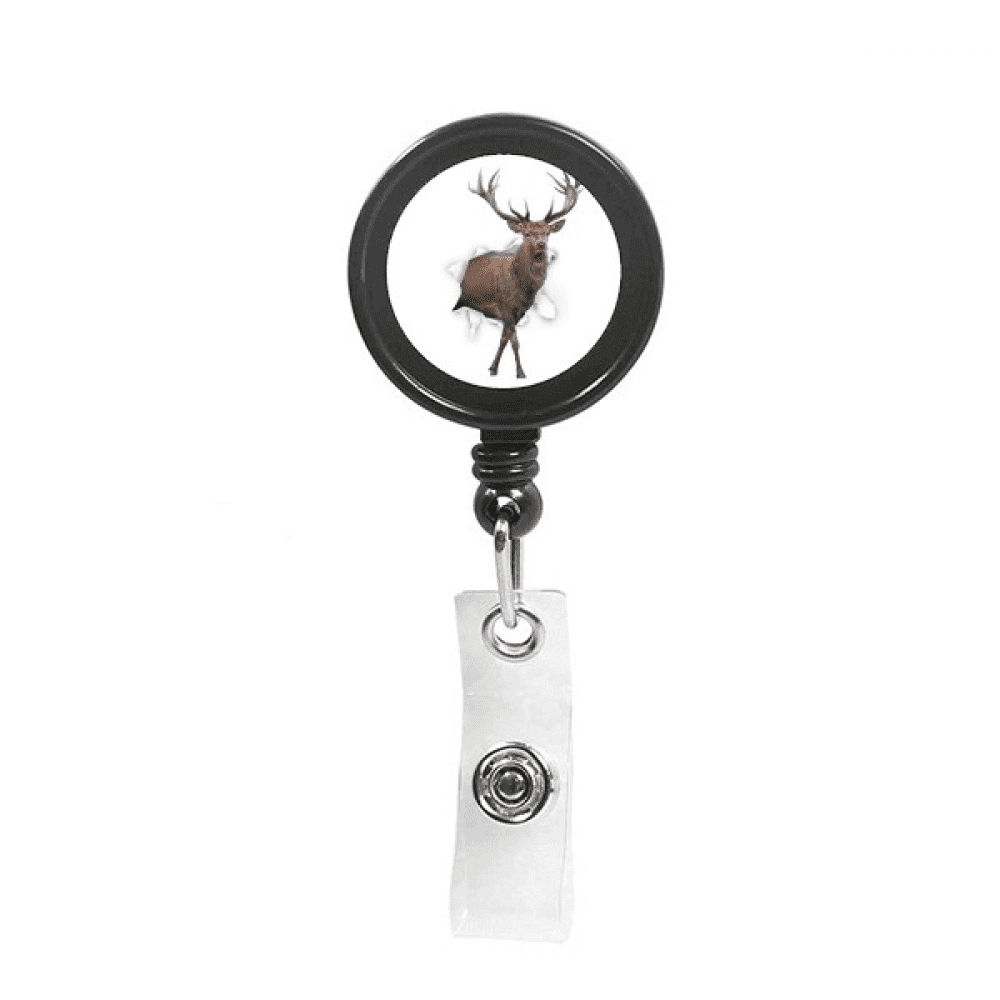 Animal Paper Break Shocks Retractable Keychain Badge Holder ID Badge