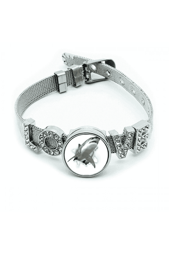Animal Paper Break Shocks Sharks Bracelet Wristband Crystal Love Adjustable Bangle