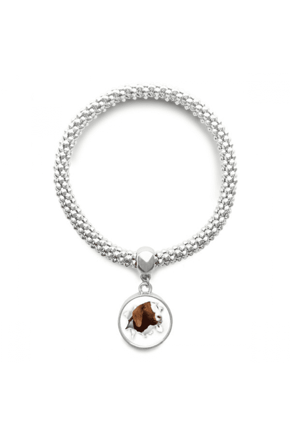 Animal Paper Breaking Shock Expressions Sliver Bracelet Pendant Jewelry Chain Adjustable Bangle
