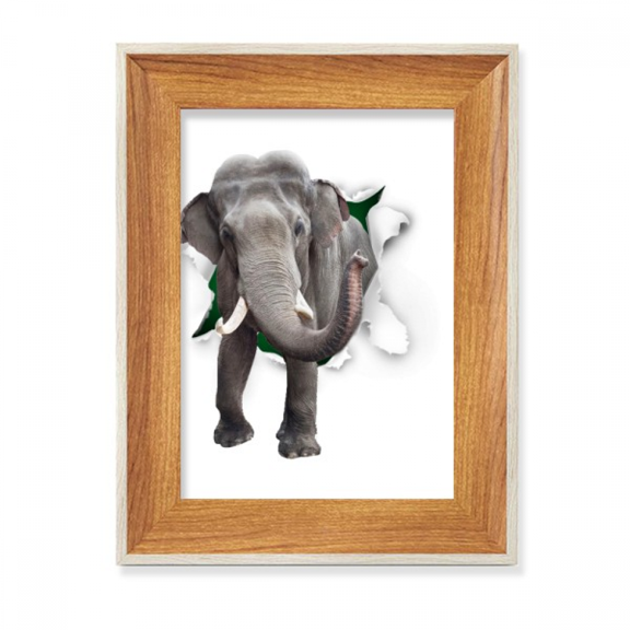 Animal Paper Breaks Impact Elephants Desktop Wooden Photo Frame Display Picture Art Painting Multiple Sets