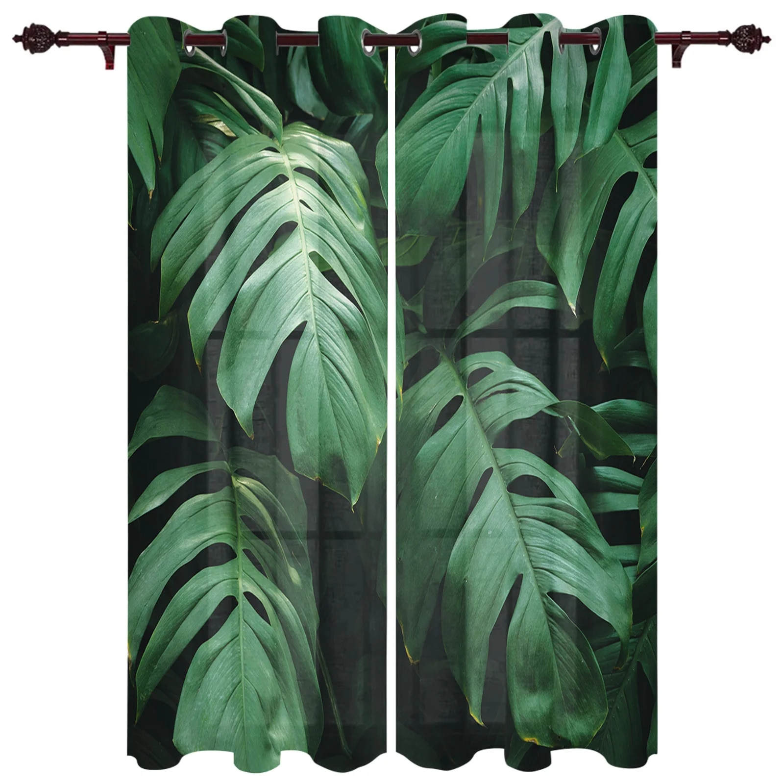 Image showcasing Animal Parrot Tropical Plant Green Leaf Luxury Home Curtains Home ...