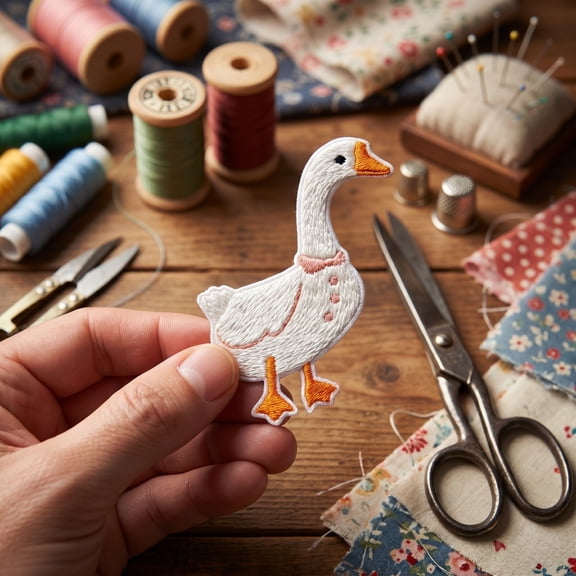 Animal Patches, Tiny Goose Small Goose Iron On Patches, Cute Decor Patches for Jeans Backpack Bags, Flexible Sewable Ironable Craft Accessory Gift