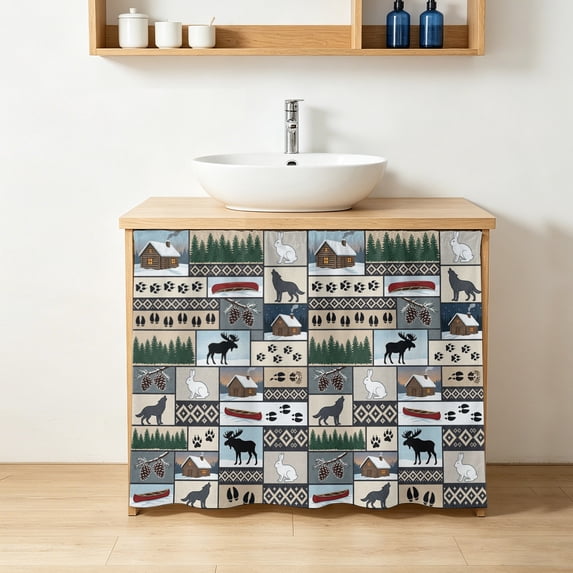 Animal Patchwork Cabinet Curtains 11