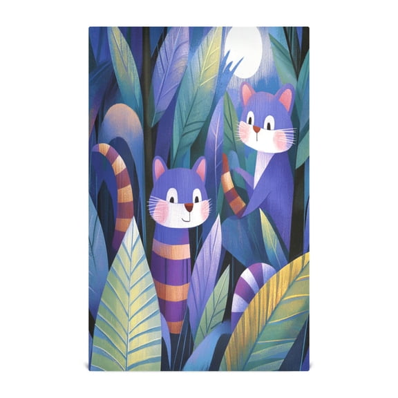 Animal Pattern Decorative Waffle Towel Kitchen Dishcloth 28x18in Multi-Use Tea Towel