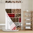 Animal Pattern Print Shower Curtain With Snap In Liner Art Rustic Red animal-pattern-print-shower-curtain-with-snap-in-liner-art-rustic-red