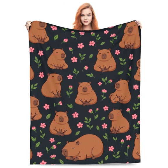 Animal Pattern Throw Blanket, Cozy Flannel Blanket, Soft Warm Cute Animal Print for Couch, Bed, Home Decor 50x40