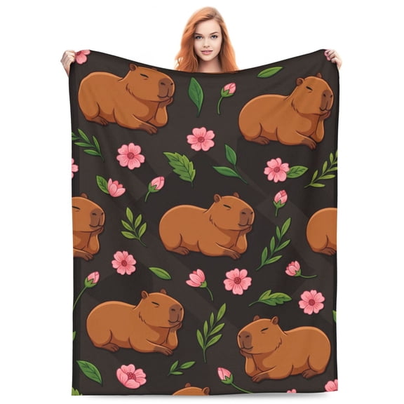 Animal Pattern Throw Blanket, Cozy Flannel Blanket, Soft Warm Cute Animal Print for Couch, Bed, Home Decor 50x40