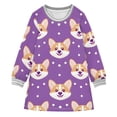 thumbnail image 1 of Animal Patterns Girls'long-sleeved dress Thickened A-dress Warm Dress Basic Shirt Party Dresses, 1 of 2