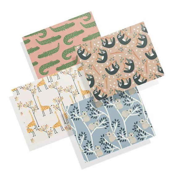 Animal Patterns Greeting Cards – 12 Blank Cards and Envelopes, 5.5 x 4.25 In. – FSC-Certified, Eco-Friendly Stationary Set – Assorted Greeting Cards for All Occasions by Twigs