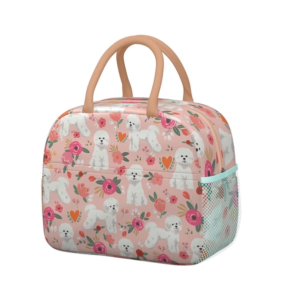 Animal Paw Pattern Lunch Bag, Adorable Dog Lover Gift Tote with Artistic Dog Print for Work or Short Distance Travel
