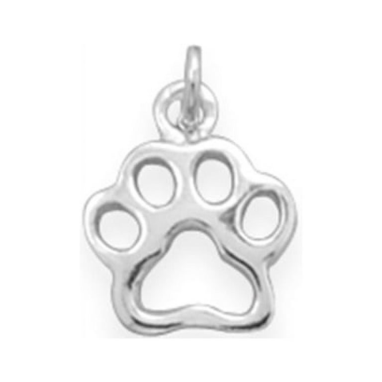 Animal Paw Print Charm Polished Sterling Silver Cat Dog Animal Paw Print Charm Polished Sterling Silver Cat Dog