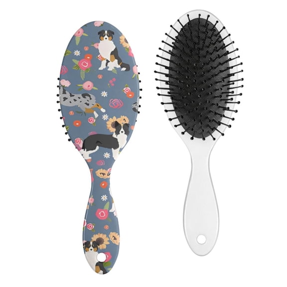 Animal Paw Print Round Bristle Brush - Lightweight & Compact for Home or Travel