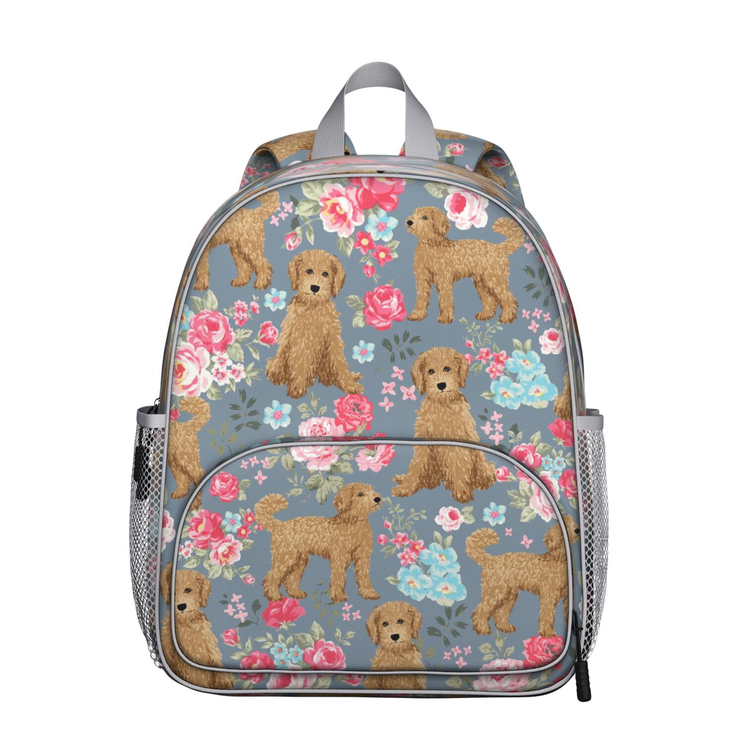 Animal Paw Print Student Backpack – Adorable Dog Pattern with Bone and ...