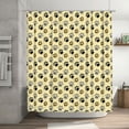 thumbnail image 1 of Animal Paw Prints Cartoon Pattern Shower Curtain, Cute Yellow Polyester Waterproof Bath Curtains for Bathroom Decorations, 72 x 72 inches, 1 of 7
