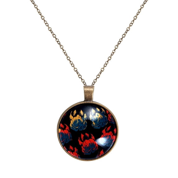 Animal Paw Prints Necklace Personalized Custom Photo Round Pendant Adjustable Stainless Steel Necklaces with Gift Box for Men Women Mothers Valentine's Jewelry Gift