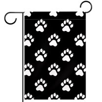 Animal Paws Black Background Garden Flag Double Sided House Flag for Outdoor Home, Personalized All Year Round Yard Decor 12 x 18 Inch