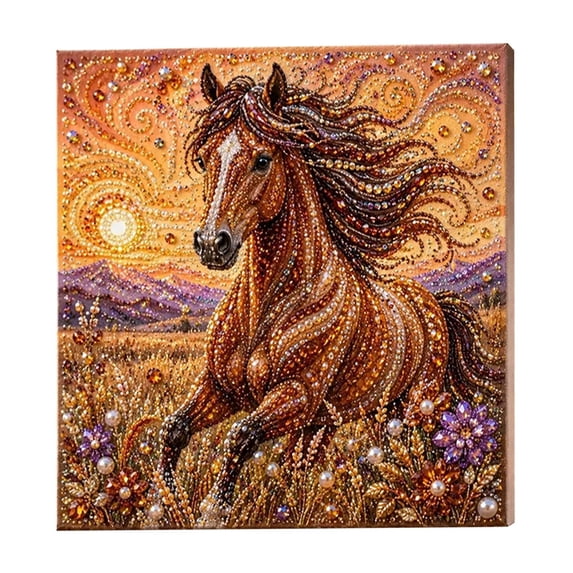 Animal Pearl Art Kit DIY Craft Set – 3D Gem Painting for Adults & Beginners with Pre-Printed Canvas and Sparkling Beads