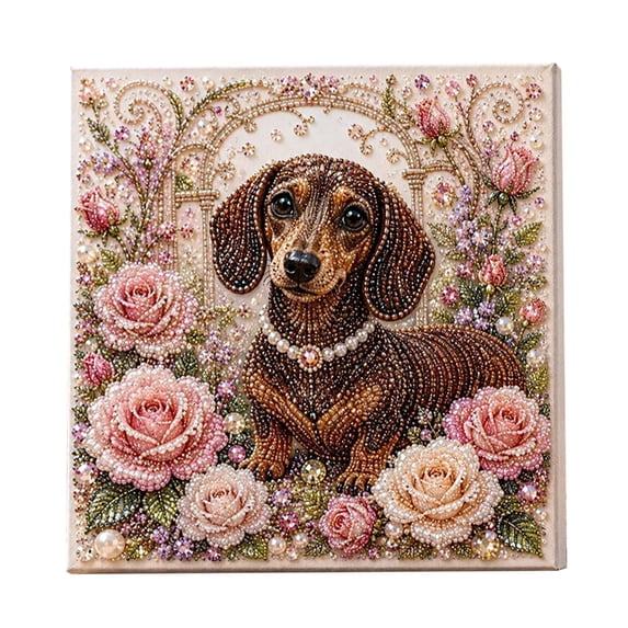 Animal Pearl Art Kit DIY Craft Set – 3D Gem Painting for Adults & Beginners with Pre-Printed Canvas and Sparkling Beads
