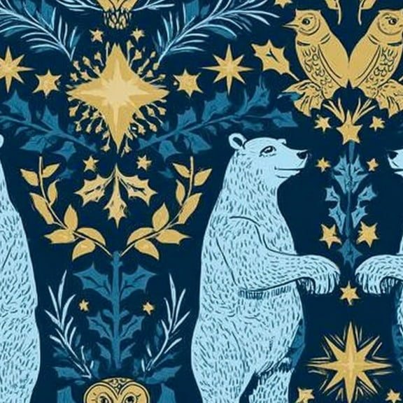 Animal Peel and Stick Wallpaper 23.6in x 9.8ft Blue Gold Forest Bears Owls Stars Contact Paper Vinyl Waterproof Self Adhesive Wall Paper for Bedroom Shelf Cabinet Renter Friendly