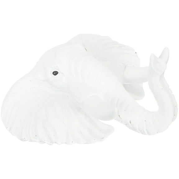 White Resin Artificial Elephant Head Wall Art for Home Decor Perfect for Living Room or Bedroom