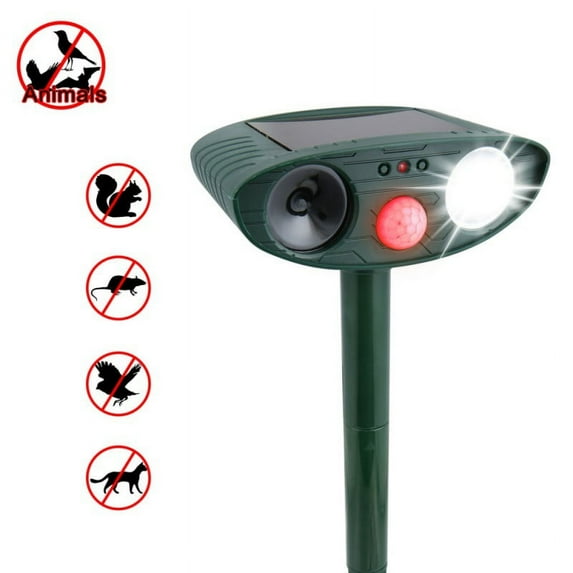 Animal Pest Repellent, Outdoor Solar Powered Pest and Animal Repeller Motion Sensor for Repel Cat Dog Rabbits Fox Raccoons Skunk Rats