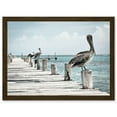 thumbnail image 1 of Animal Photo Bird Pelicans Ocean Pier Artwork Framed Wall Art Print A4, 1 of 4