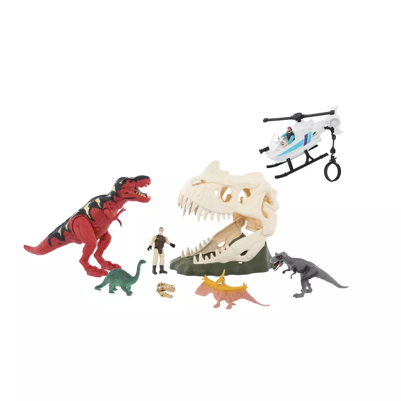 Animal Electronic Fire Skull Playset 26 Pieces 4 Dinosaurs